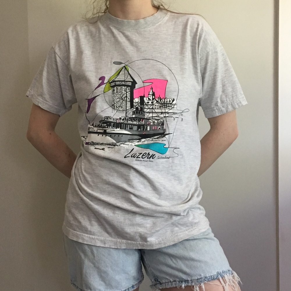 Vintage Tee Shirt Luzern, Switzerland Tourist Tee